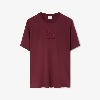 [XS~L]버버리 엠브로이더리 EKD 레귤러핏 코튼 티셔츠 와인 80720091