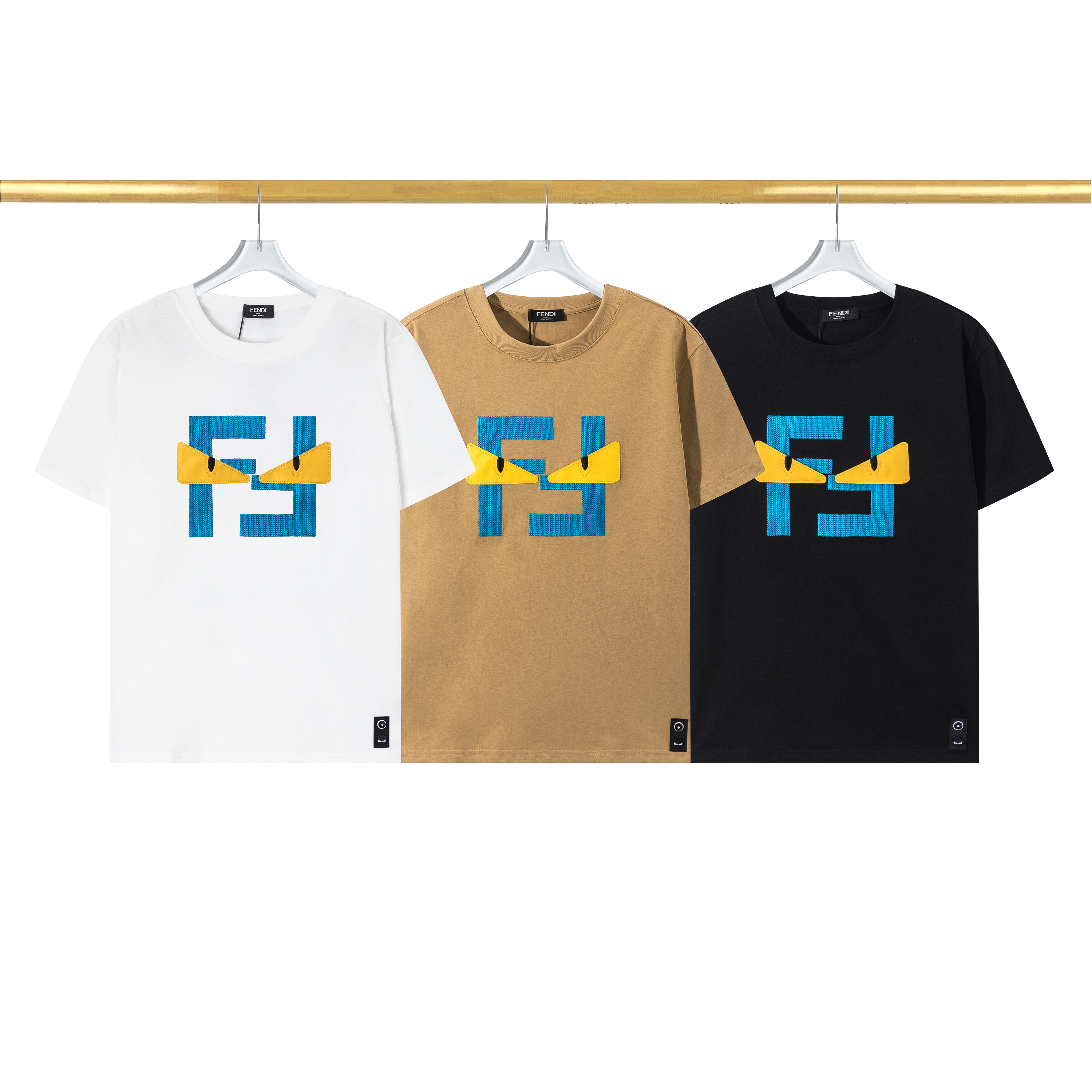 [해외배송][M~3XL]펜디 자수 로고 반팔 티셔츠 3color 1+1